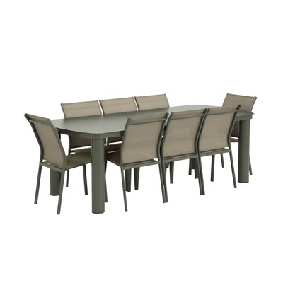 Table de jardin aluminium + 8 assises  ZARO + BUFFALO SWEEEK