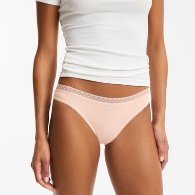 Lot de 3 slips en coton et dentelle LA REDOUTE COLLECTIONS