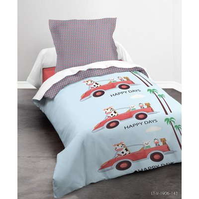 Parure de lit enfant + taie en coton, Nice Day C DESIGN HOME TEXTILE