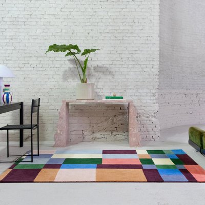 Tapis salon et chambre fait main en laine motif géométrique BEAT UN AMOUR DE TAPIS