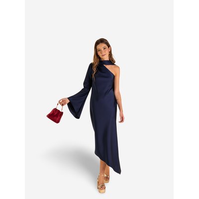 Robe midi asymétrique à manches longues THE-ARE