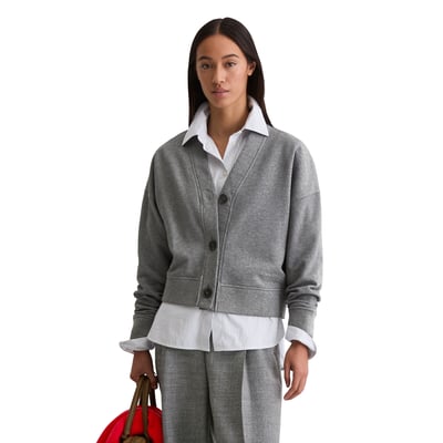 Sweat-Cardigan relaxed avec poignet en tricot côtelé MARC O'POLO