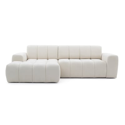 Canapé d'angle convertible 3 places en tissu chenille, THEO BOBOCHIC