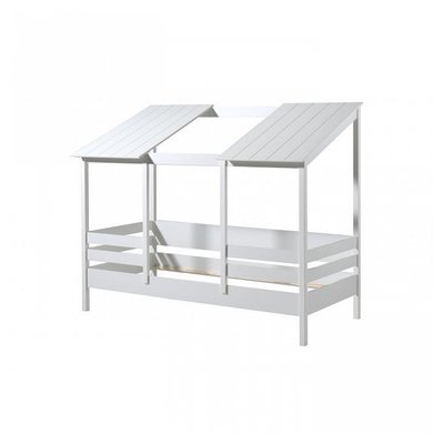HESTER Lit cabane + Sommier Lattes Beige VIPACK