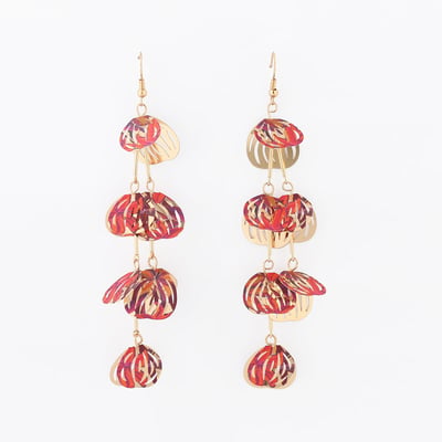 Boucles d'oreilles pétales Balagane imprimé feuillage BALABOOSTE