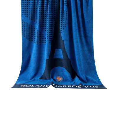 Drap de plage coton bio joueur•se bleu RG2025 CARRE BLANC