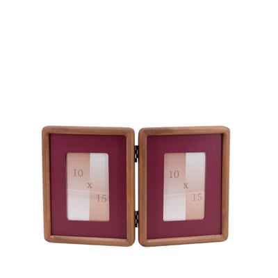 Cadre photos 2 vues moulure ronde en bois 10x15cm ORNAMI
