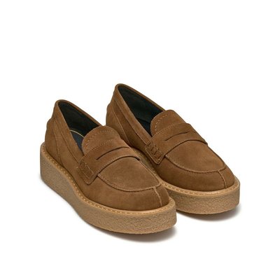 Elidea Suede Loafers with Crêpe Effect Sole GEOX