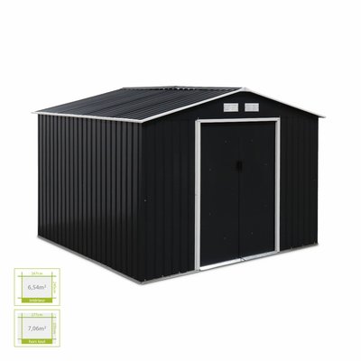 Abri de jardin métal 7,06m² avec kit d'ancrage CALAISIS SWEEEK