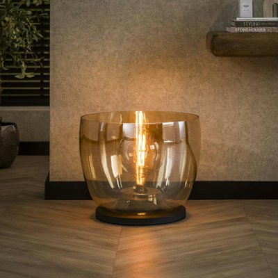 Lampe de salon moderne avec vasque en verre ambré 41 cm NIAGARA PIER IMPORT