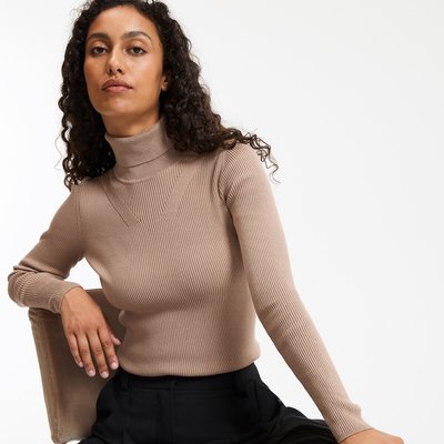 Jersey con cuello vuelto de punto fino LA REDOUTE COLLECTIONS