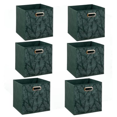 Lot de 6 boites de rangement en tissu Herbier ATMOSPHERA