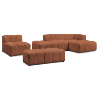 Canapé modulable 5 places en tissu bouclette, ANNECY BOBOCHIC