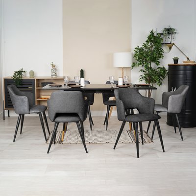 Table à manger extensible à allonge avec 6 chaises,WHALEN AKANJI MEUBLES COSY