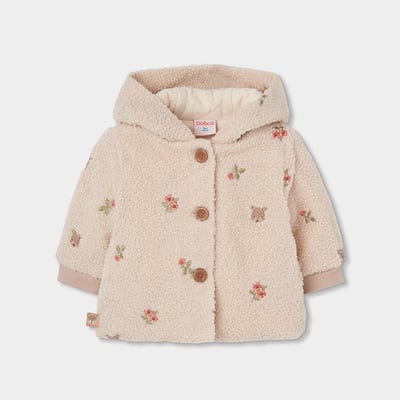 Veste molleton bébé broderie fleurs BOBOLI