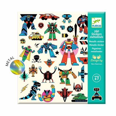 160 Stickers métallisés Robots DJECO