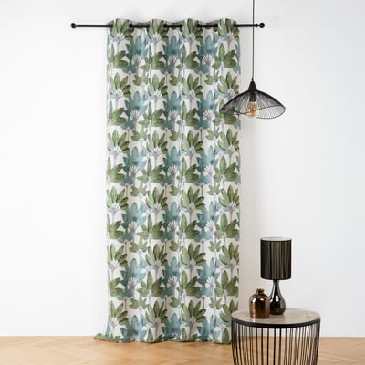 Rideau à oeillets jacquard motif végétal LINDER
