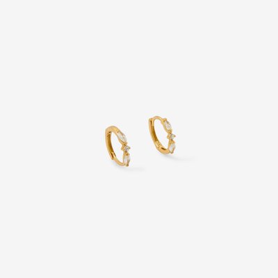 Petites créoles doré à l'or fin avec zircon - argent 925 BALABOOSTE