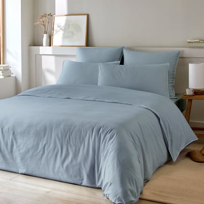 Parure housse de couette en bambou et coton unie, Bamora C DESIGN HOME TEXTILE