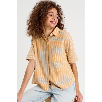 Chemise manches courtes contenant du lin CACHE CACHE