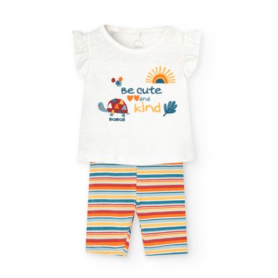Ensemble t-shirt avec volants et pantalon imprimé BOBOLI