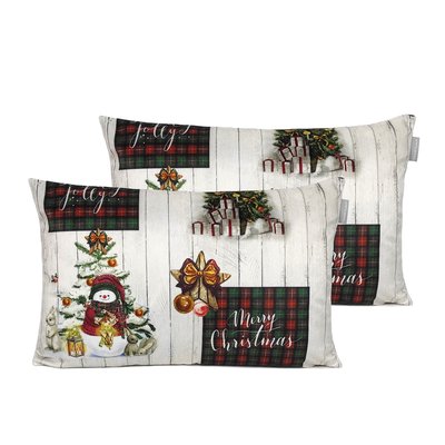 Lot de 2 housses de coussin en colour de NOËL HOLLY JOLLY NAF NAF HOME