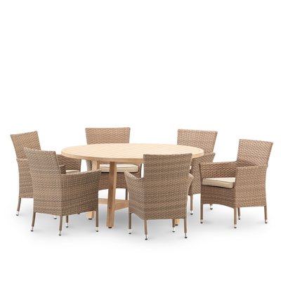 Salon de jardin, 6 chaises, SIENA & BOLONIA DEFORA HOME