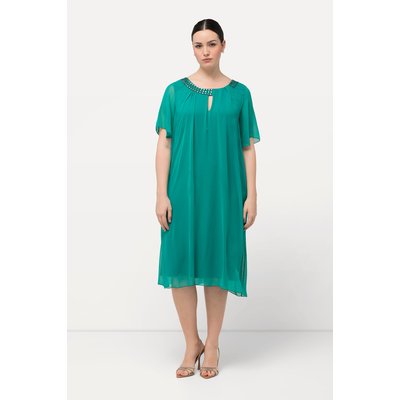 Robe en mousseline avec strass. Ligne A. ULLA POPKEN