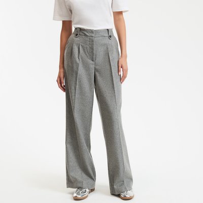 Siméo Signature Pleated Trousers with Wide Leg in 50% Wool LA REDOUTE COLLECTIONS