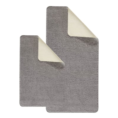 Lot de 2 tapis de bain polyester 60x120cm + 50x80cm POLYNESIE GUY LEVASSEUR