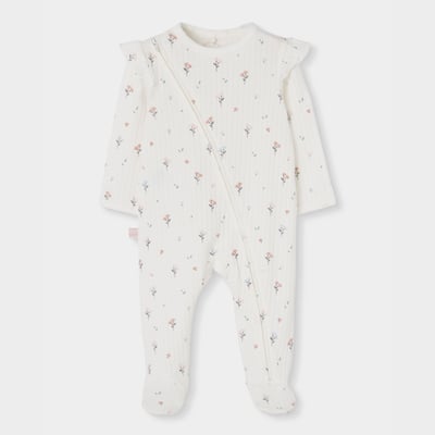 Pyjama bébé imprimé fleurs avec volants BOBOLI