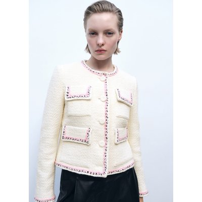 Veste tweed liserés contrastants MANGO