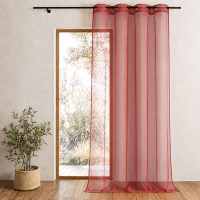 Voilage uni en maille filet HOME MAISON