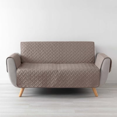 Protège canapé 3 places matelassé 279x179 uni Lounge noisette DECORATIE