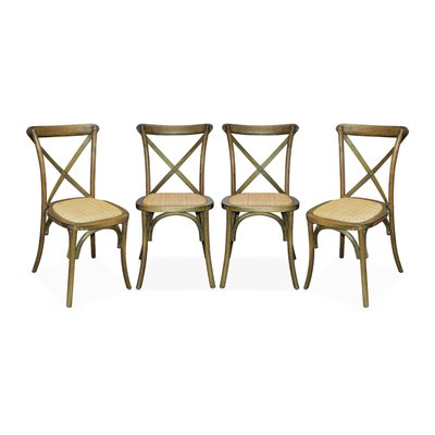 Chaise de bistrot vintage bois (lot de 4) BELLEVILLE SWEEEK