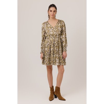 Robe,Robe en mousseline de soie rose à imprimé floral pour femmes, avec nœud décoratif, tenue