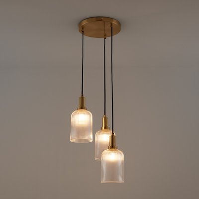 Suspension grappe laiton et verre strié, Bogota LA REDOUTE INTERIEURS