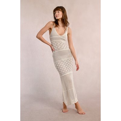 Longue robe ajourée à bretelles MOLLY BRACKEN