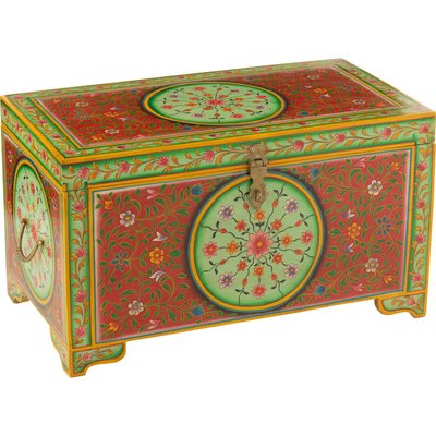 Coffre de rangement en bois peint  esprit indien RECOLLECTION