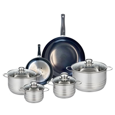 2 poêles 20/32cm + 4 faitouts 14/16/20/24cm PRIMA BRILLANT ELO