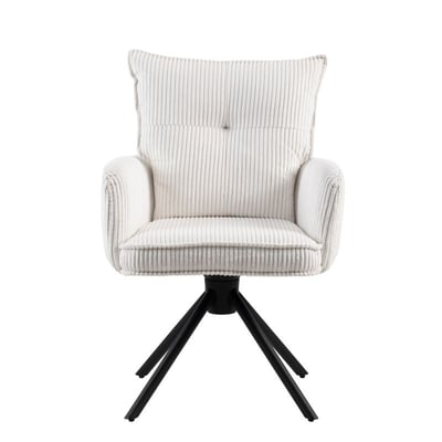 Chaise repas velours côtelé vert ZAGO