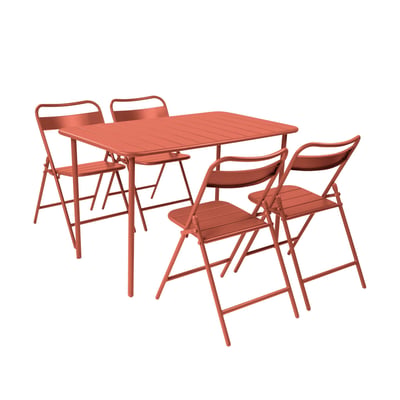 Table de jardin métal + 4 assises AMELIA SWEEEK