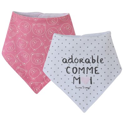 Lot de 2 bavoirs bandana amalia SUCRE D'ORGE