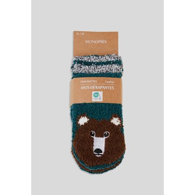 Lot de 2 paires de chaussettes imprimées en coton BIO MONOPRIX KIDS