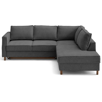 Canapé d'Angle Convertible en Tissu velours relief 5 places - JAKE LISA DESIGN