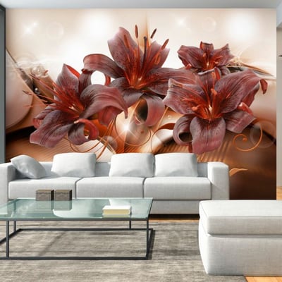 Papier peint intissé panoramique Fleurs Fiery Temperament EDEN