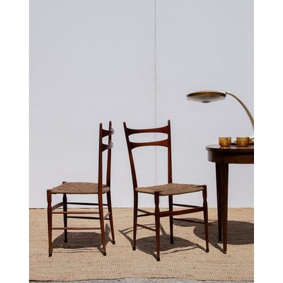 Lot de 4 chaises en corde Alma N°395 - Bon état DEBONGOUT