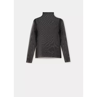 Blouse plumetis à col montant MANGO