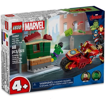 Iron Man avec une moto et Hulk LEGO
