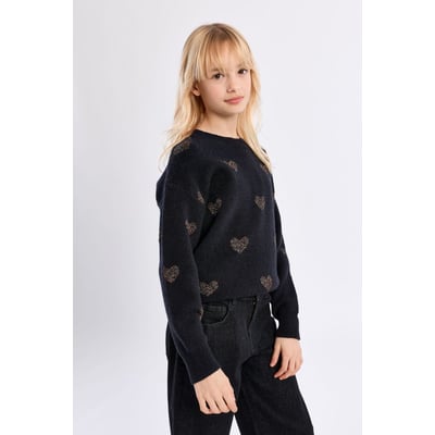 Pull en maille, imprimé cœurs MOLLY BRACKEN GIRL